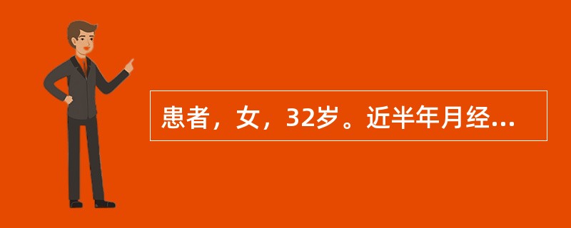 患者，女，32岁。近半年月经量多，经色鲜红，质黏稠，尿黄便结，舌红苔黄，脉滑数。