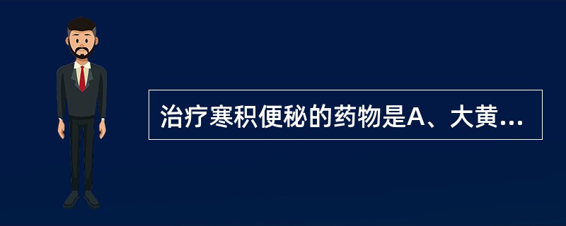 治疗寒积便秘的药物是A、大黄B、火麻仁C、巴豆D、甘遂E、牵牛子