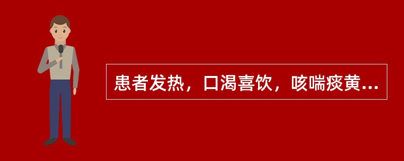 患者发热，口渴喜饮，咳喘痰黄，舌红苔黄，脉滑数，其临床意义是( )