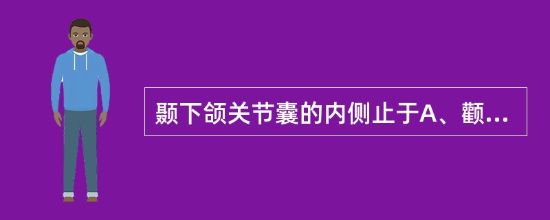 颞下颌关节囊的内侧止于A、颧弓B、鼓鳞裂C、蝶骨嵴D、岩鼓裂E、岩鳞裂