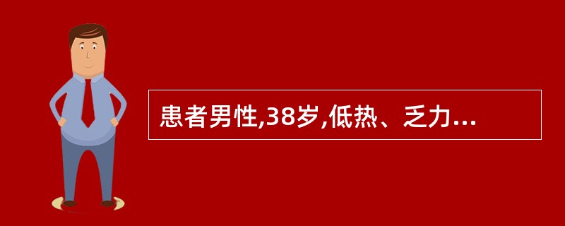 患者男性,38岁,低热、乏力、干咳l周,伴右胸痛,深呼吸时加重,体检:右侧呼吸运