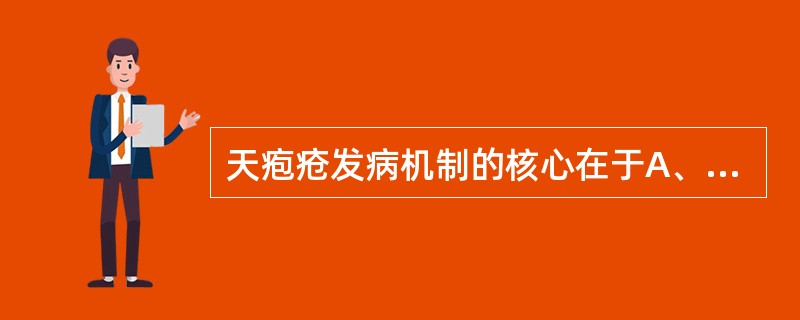 天疱疮发病机制的核心在于A、变态反应B、棘层松解C、异常增生D、感染因素E、创伤