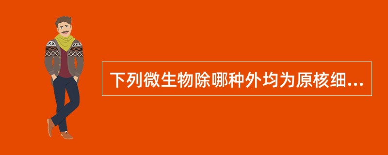 下列微生物除哪种外均为原核细胞型微生物A、细菌B、真菌C、放线菌D、螺旋体E、立