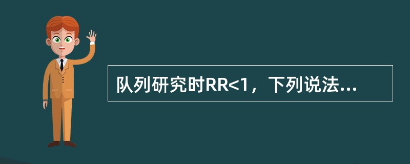 队列研究时RR<1，下列说法正确的是A、说明暴露与疾病无关联B、说明暴露因素与疾