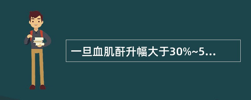 一旦血肌酐升幅大于30%~50%应 抗高血压药用药注意事项 A．联用他汀类 B．