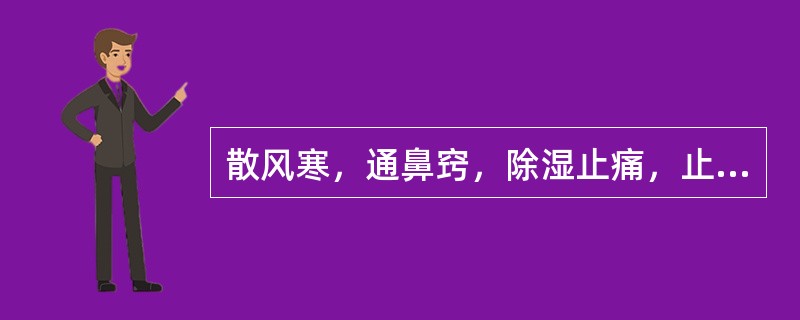 散风寒，通鼻窍，除湿止痛，止痒 A．菊花 B．苍耳子 C．桑叶 D．辛夷 E．蝉