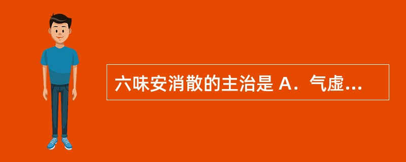 六味安消散的主治是 A．气虚血瘀所致的中风宜用 B．食积停滞之脘腹胀满、嗳腐吞酸