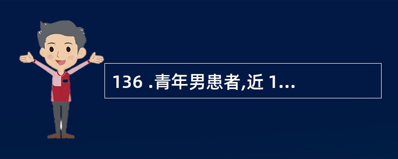 136 .青年男患者,近 1 月来常自言自语,侧耳倾听,说有人说他工作能力差,他