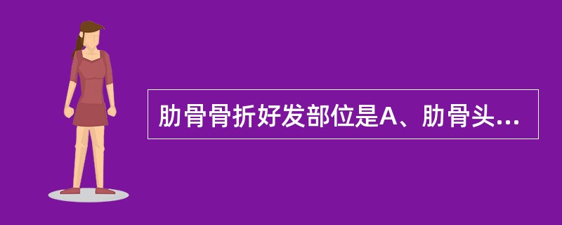 肋骨骨折好发部位是A、肋骨头B、肋骨结节C、肋骨角D、肋骨体前1£¯4E、肋骨体