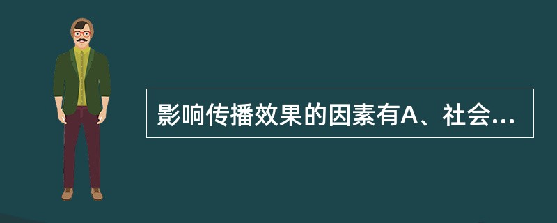 影响传播效果的因素有A、社会环境、传播者、信息、媒介、受众B、自然环境、传播者、