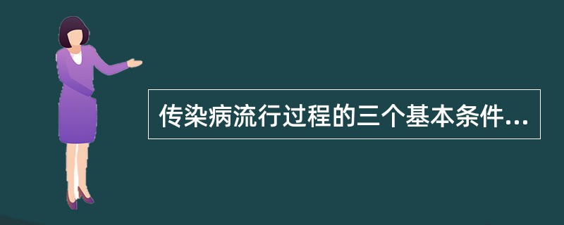 传染病流行过程的三个基本条件是A、病原体、宿主、传染过程B、传染源、传播途径、自