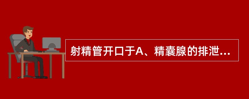 射精管开口于A、精囊腺的排泄管B、前列腺体导管C、输精管盆腔部D、尿道前列腺部E