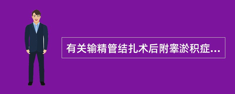 有关输精管结扎术后附睾淤积症治疗的描述，下列哪项不正确A、应用阴囊托B、热水坐浴