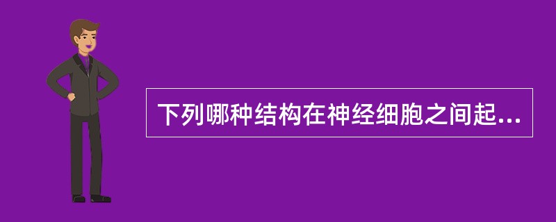 下列哪种结构在神经细胞之间起传递信息的作用？( )A、轴突B、突触C、离子通道D