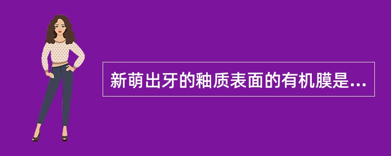 新萌出牙的釉质表面的有机膜是（）A、釉小皮B、釉丛C、釉梭D、釉柱E、釉板 -