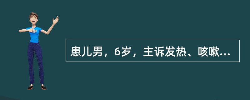 患儿男，6岁，主诉发热、咳嗽半个月，乏力、呼吸困难5天。查体：T38℃，呼吸急促