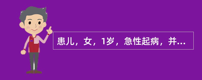 患儿，女，1岁，急性起病，并有高热，流涎，厌食。查体：咽部充血，咽腭悬雍垂、软腭