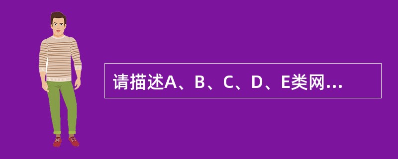 请描述A、B、C、D、E类网段地址范围。