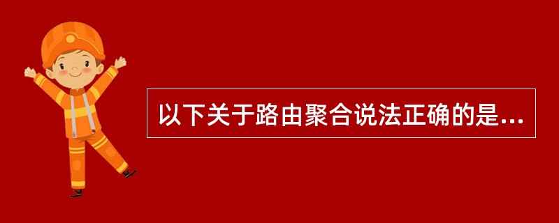 以下关于路由聚合说法正确的是（）.