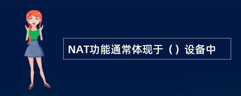 NAT功能通常体现于（）设备中