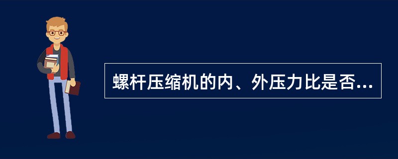 螺杆压缩机的内、外压力比是否相等，取决于压缩机的实际运行工况与设计工况是否相等。