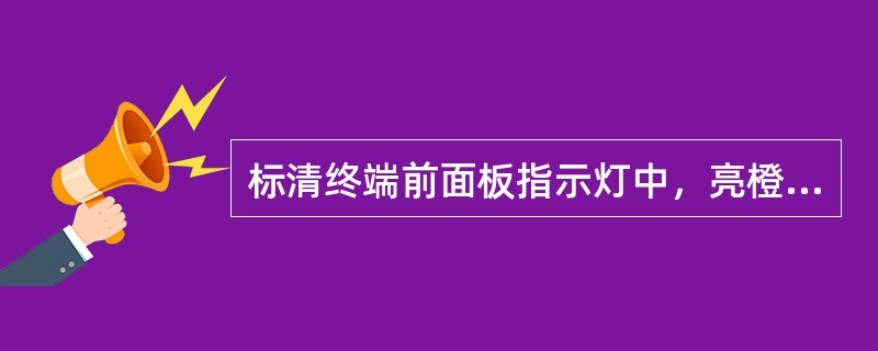 标清终端前面板指示灯中，亮橙灯表示什么（）