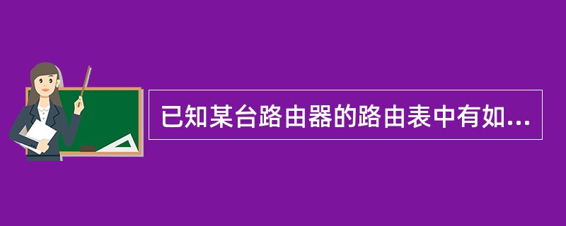 已知某台路由器的路由表中有如下两个表项Destination/Mast9.0.0