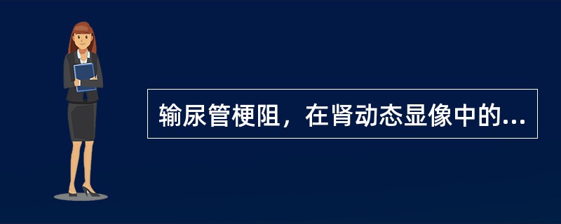 输尿管梗阻，在肾动态显像中的表现为()