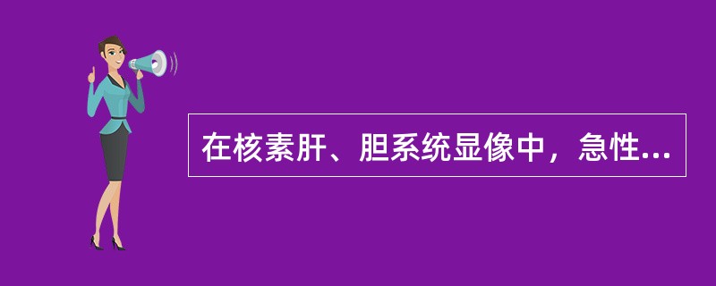 在核素肝、胆系统显像中，急性胆囊炎的影像特点是（）。