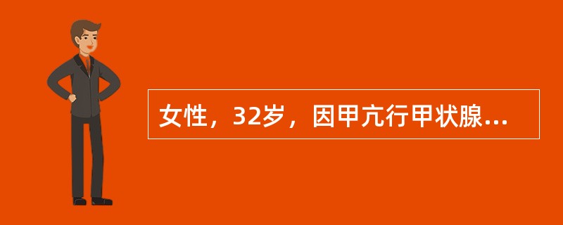 女性，32岁，因甲亢行甲状腺大部分切除术，术后第2天饮水时出现呛咳。发生该并发症