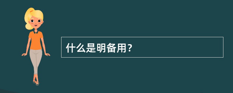 什么是明备用？