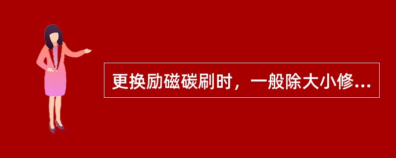 更换励磁碳刷时，一般除大小修后更换外，一般只能更换同一组的（）。