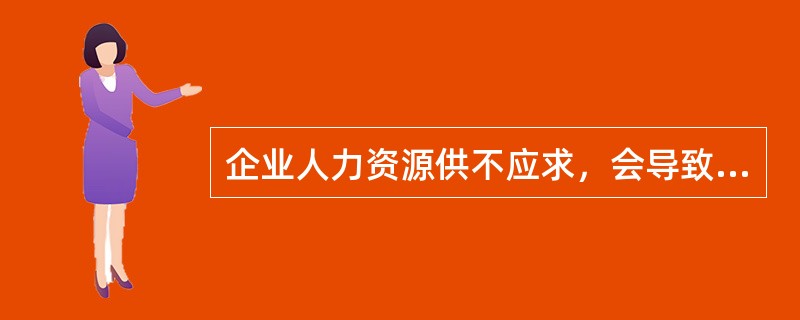 企业人力资源供不应求，会导致（）。（2013年5月二级真题）