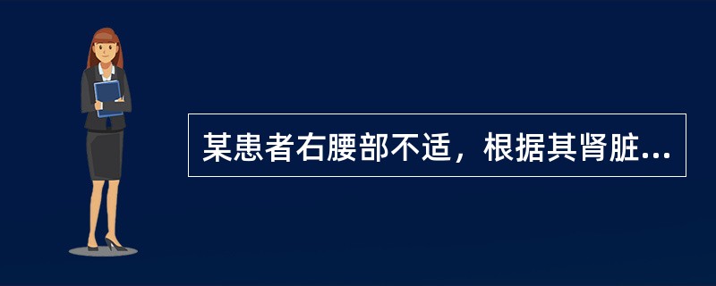 某患者右腰部不适，根据其肾脏超声声像图，最可能的诊断是