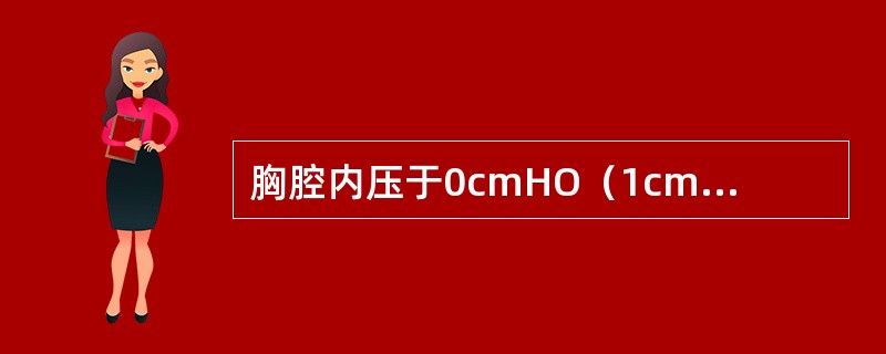 胸腔内压于0cmHO（1cmHO=0.098kPa）上下波动，抽气后可呈负压，但