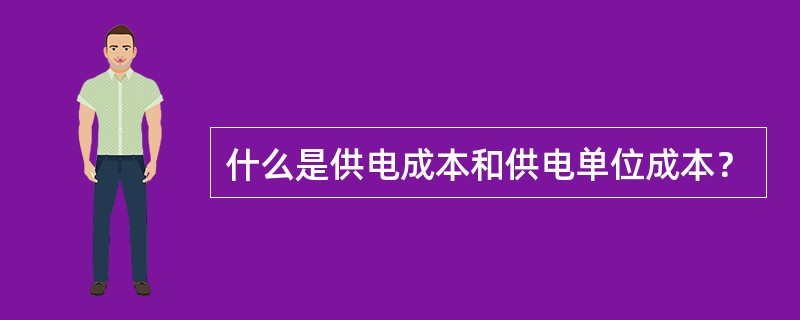 什么是供电成本和供电单位成本？