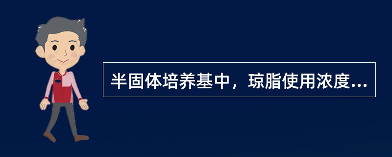 半固体培养基中，琼脂使用浓度为（）