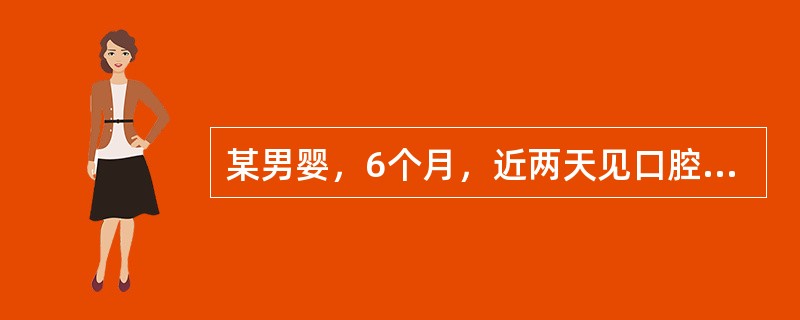 某男婴，6个月，近两天见口腔黏膜白屑散在。患儿形体怯弱，面白颧红，五心烦热，口干