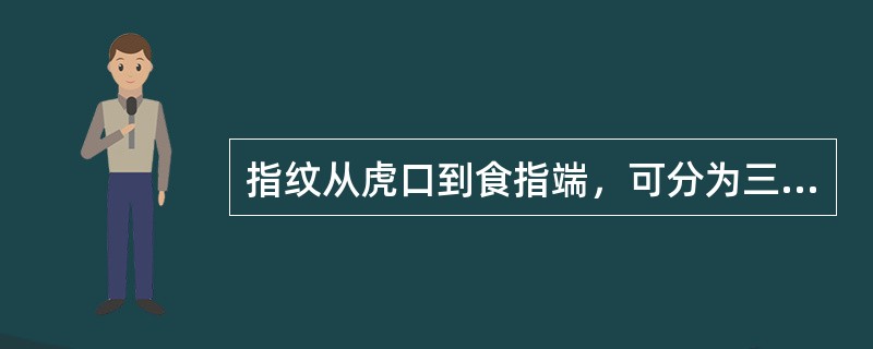 指纹从虎口到食指端，可分为三关，下列哪项顺序正确（）