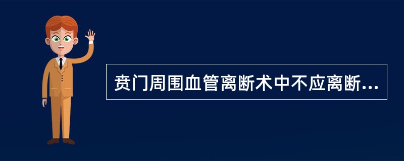 贲门周围血管离断术中不应离断的血管是（）