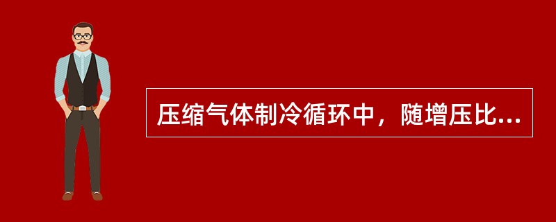 压缩气体制冷循环中，随增压比提高，制冷系数（），循环制冷量（）