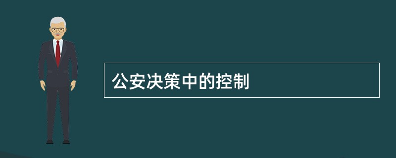 公安决策中的控制