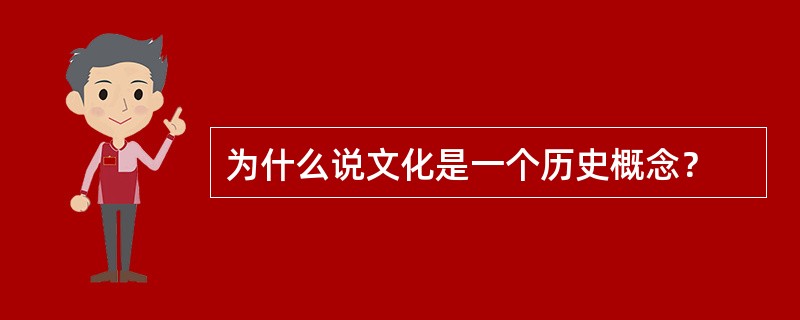 为什么说文化是一个历史概念？