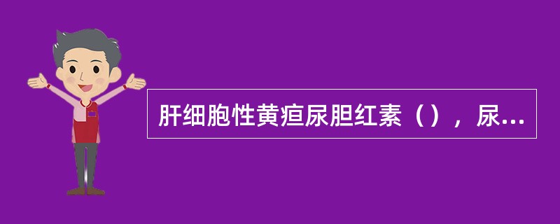 肝细胞性黄疸尿胆红素（），尿胆原（）。