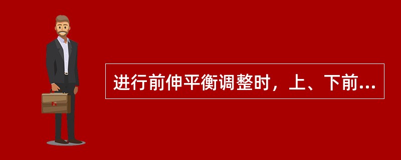 进行前伸平衡调整时，上、下前牙切缘无接触，双侧后牙有接触，则应()