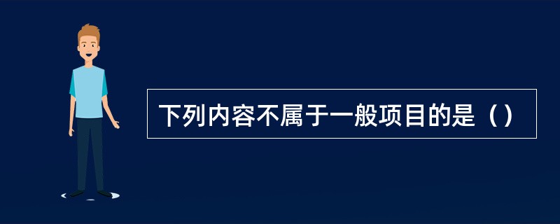 下列内容不属于一般项目的是（）