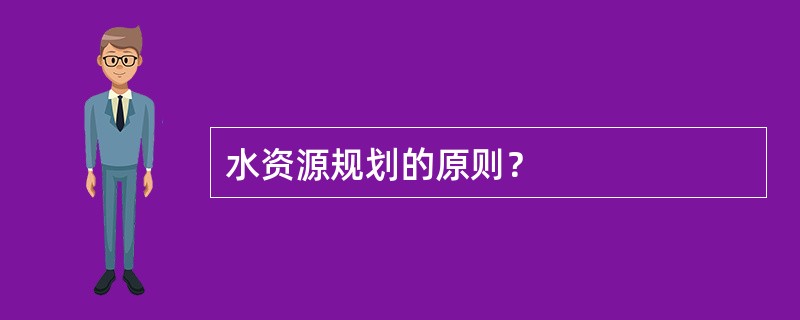 水资源规划的原则？