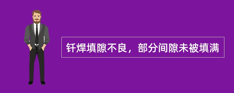 钎焊填隙不良，部分间隙未被填满