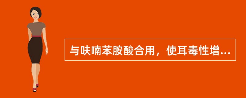 与呋喃苯胺酸合用，使耳毒性增强的抗生素是（）