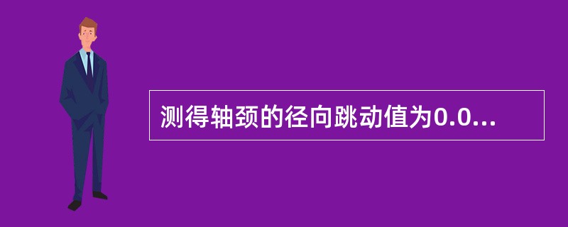 测得轴颈的径向跳动值为0.06mm，那么轴的弯曲值是（）mm。